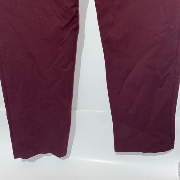 Liz Claiborne Women's Burgundy Straight Leg Mid Rise Pull On Pants Size Large - Picture 7 of 9